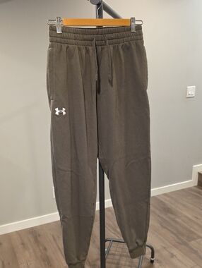 Under Armour Men's Olive Joggers with White Logo